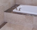 polished marble master bath