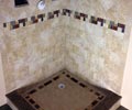 Basement neo-angle shower stall